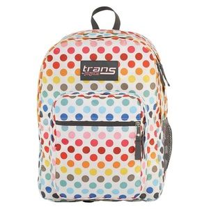 Jansport trans white and polka dot backpack